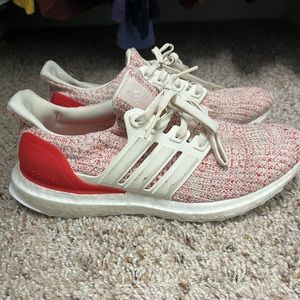 Ultraboost Red and White Adidas Like New Kids 5 Women’s 7